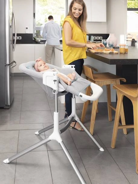 Chaise Haute Slick 2 En 1 BABYMOOV Blanc Bleu Gris - Babymoov 2 Chaise Haute Slick 2 En 1 BABYMOOV Blanc Bleu Gris - Babymoov – Image 2