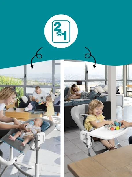 Chaise Haute Slick 2 En 1 BABYMOOV Blanc Bleu Gris - Babymoov 3 Chaise Haute Slick 2 En 1 BABYMOOV Blanc Bleu Gris - Babymoov – Image 3