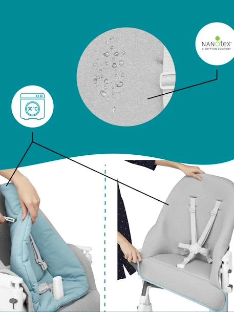 Chaise Haute Slick 2 En 1 BABYMOOV Blanc Bleu Gris - Babymoov 5 Chaise Haute Slick 2 En 1 BABYMOOV Blanc Bleu Gris - Babymoov – Image 5