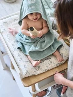 Housse De Matelas à Langer Personnalisable SOUS L'OCÉAN Blanc/bleu - Vertbaudet -vertbaudet Boutique housse de matelas a langer personnalisable sous locean 5