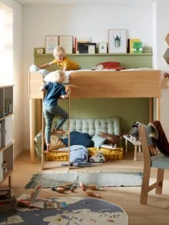 Lit Mi-hauteur LIGNE CONFETTI NATURE Marron - Vertbaudet -vertbaudet Boutique lit mi hauteur ligne confetti nature 3