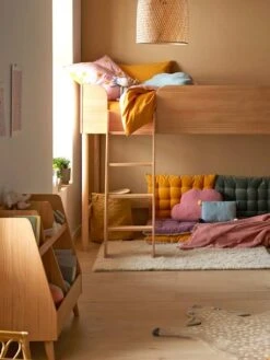 Lit Mi-hauteur LIGNE CONFETTI NATURE Marron - Vertbaudet -vertbaudet Boutique lit mi hauteur ligne confetti nature 5