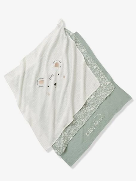 Lot De 3 Langes En Gaze De Coton DANS LES BOIS Multicolore - Vertbaudet 2 Lot De 3 Langes En Gaze De Coton DANS LES BOIS Multicolore - Vertbaudet – Image 2