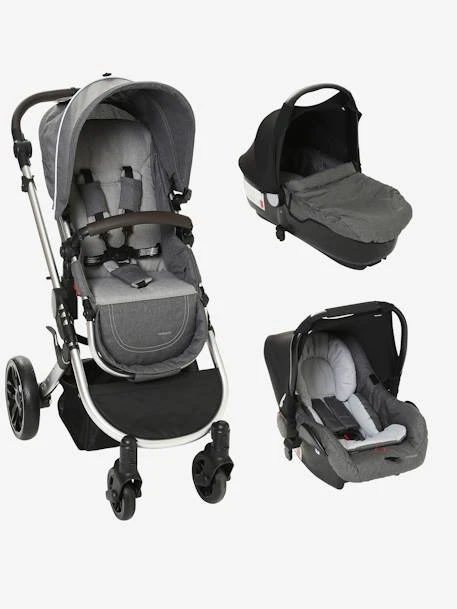 Poussette Combinée VERTBAUDET Urban III Gris Chiné - Vertbaudet 1 Poussette Combinée VERTBAUDET Urban III Gris Chiné - Vertbaudet