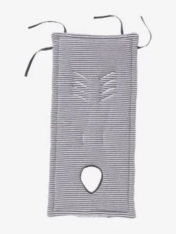 Protection Réversible Vertbaudet Pour Assise De Poussette Gris Foncé Rayé - Vertbaudet