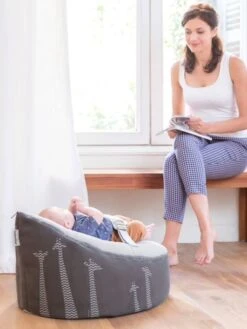 Transat Et Pouf Doomoo Nid BABYMOOV Blanc / Gris - Babymoov -vertbaudet Boutique transat et pouf doomoo nid babymoov 2