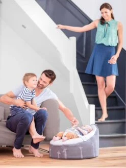 Transat Et Pouf Doomoo Nid BABYMOOV Blanc / Gris - Babymoov -vertbaudet Boutique transat et pouf doomoo nid babymoov 4